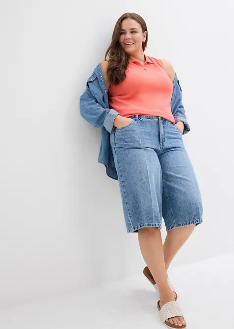 Top stile polo in puro cotone biologico, bonprix