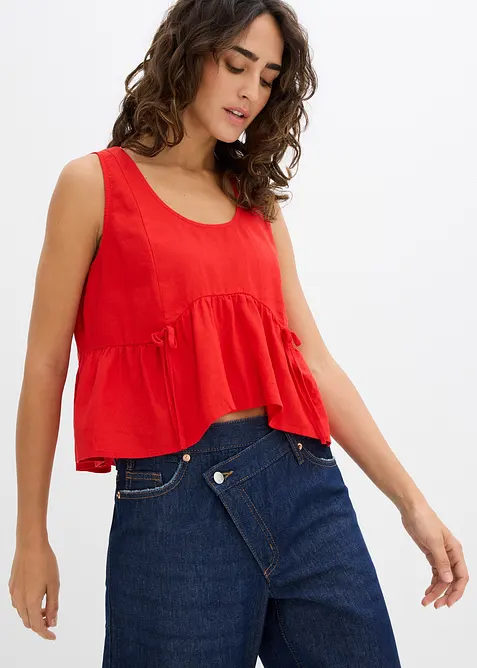 Top in misto lino fresco, bonprix