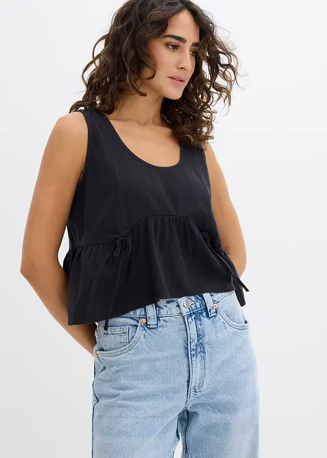 Top in misto lino fresco, bonprix