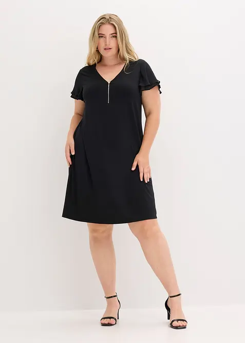 Abito in maglina con maniche di chiffon, bonprix