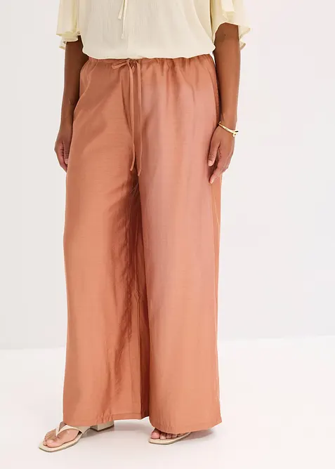 Pantaloni a palazzo in misto viscosa strutturato, bonprix