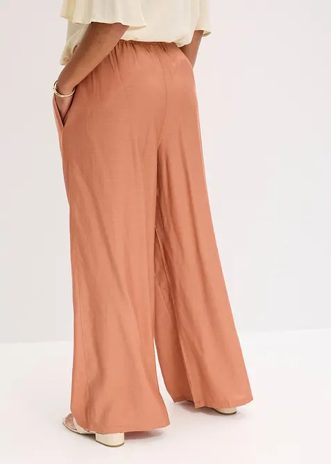 Pantaloni a palazzo in misto viscosa strutturato, bonprix