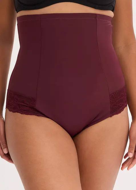 Culotte contenitiva a vita alta con  pizzo ed effetto modellante forte, bonprix