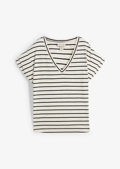 Maglia a righe con maniche a volant, bonprix