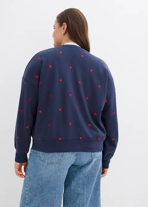 Felpa oversize con ricami, bonprix