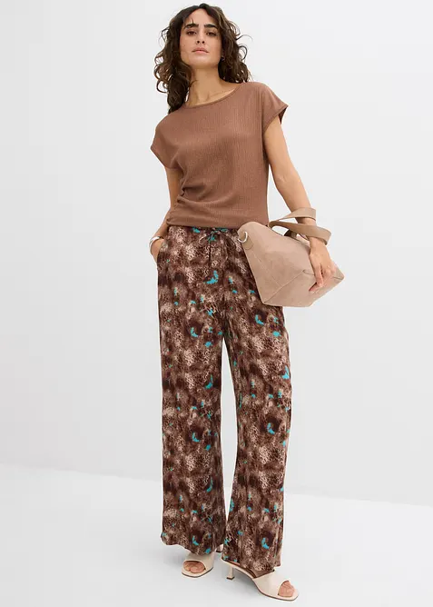 Pantaloni con elastico in vita in viscosa fluente, bonprix