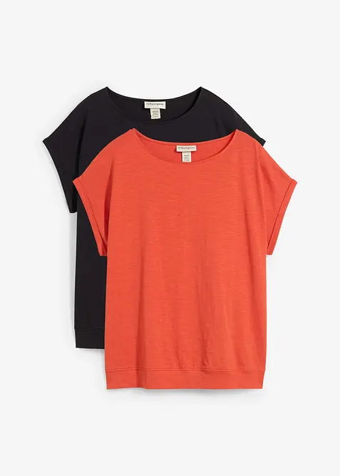 T-shirt in puro cotone biologico  (pacco da 2), bonprix