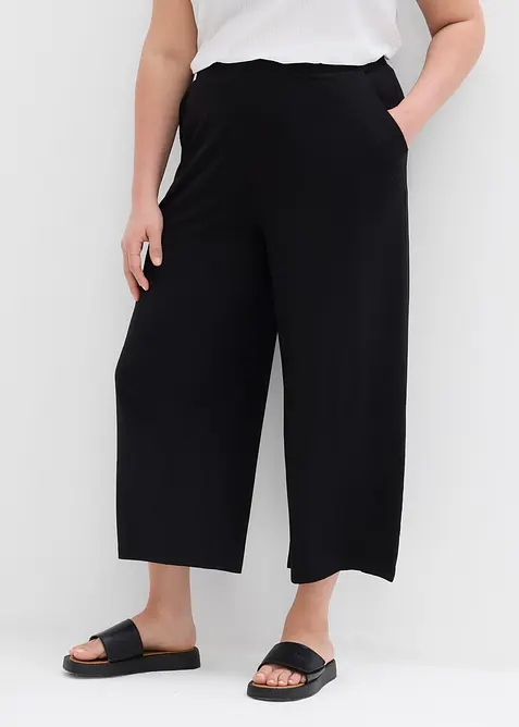 Pantaloni cropped elasticizzati in cotone biologico, bonprix