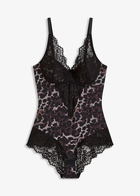 Body con reggiseno con coppe preformate integrato, bonprix