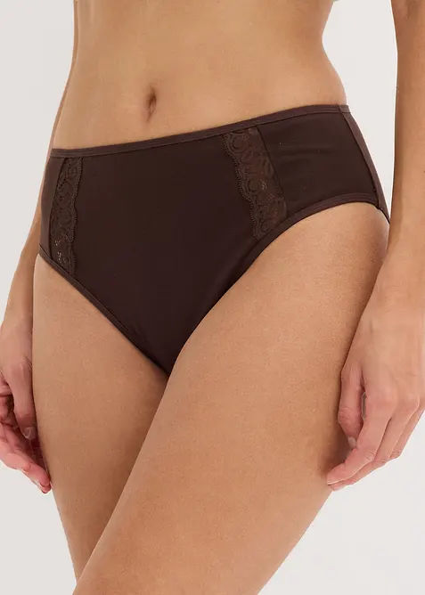 Slip alto con cotone biologico (pacco da 4), bonprix