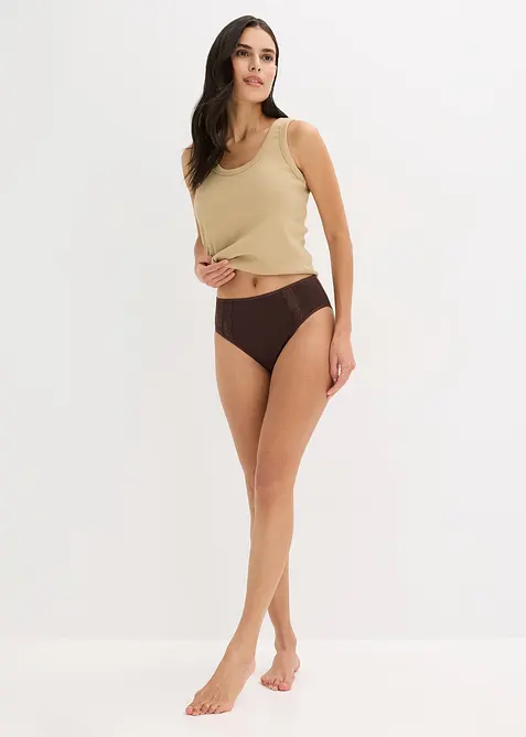 Slip alto con cotone biologico (pacco da 4), bonprix