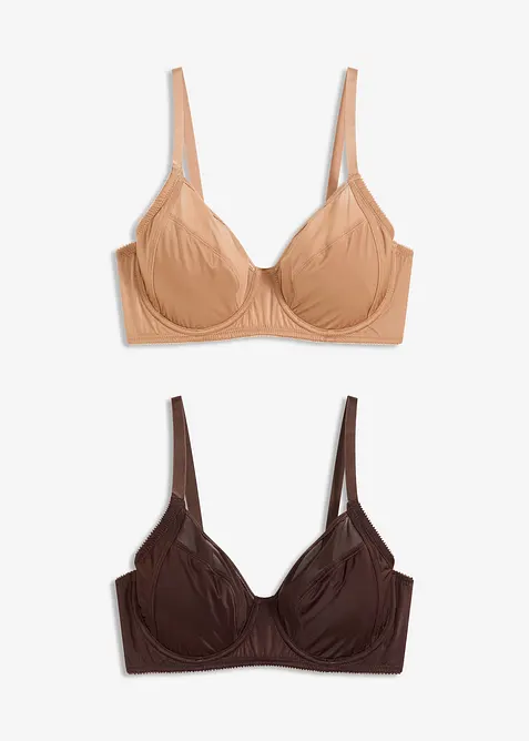 Reggiseno con ferretto ed effetto lucido (pacco da 2), bonprix