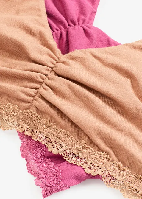 Bralette con cotone e pizzo (pacco da 2), bonprix