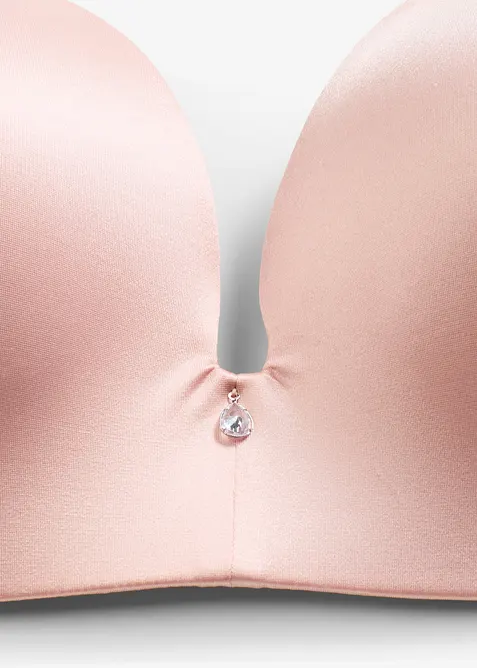 Reggiseno con coppe preformate senza ferretto in materiale lucido, bonprix