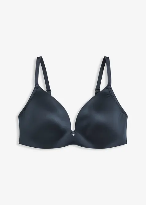 Reggiseno con coppe preformate senza ferretto in materiale lucido, bonprix