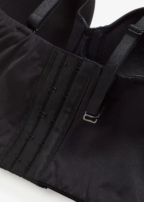 Canotta con reggiseno multiway integrato con coppe preformate ed effetto lucido, bonprix