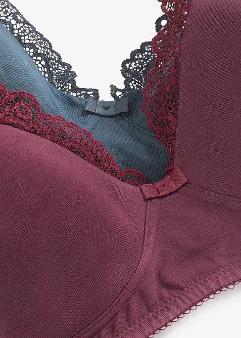 Reggiseno senza ferretto con coppe preformate e cotone biologico (pacco da 2), bonprix