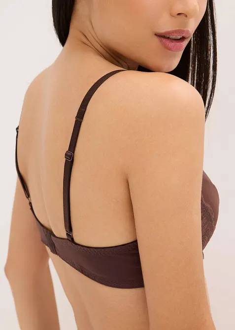 Reggiseno con coppe preformate ed effetto lucido, bonprix