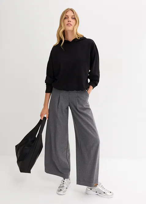 Felpa con cappuccio in misto viscosa leggermente lucido, bonprix