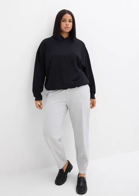 Felpa con cappuccio in misto viscosa leggermente lucido, bonprix