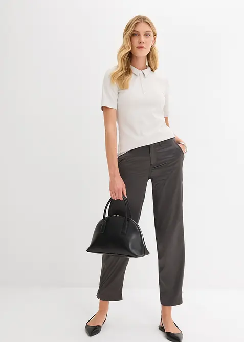 Pantaloni barrel shape in satin fluente, bonprix