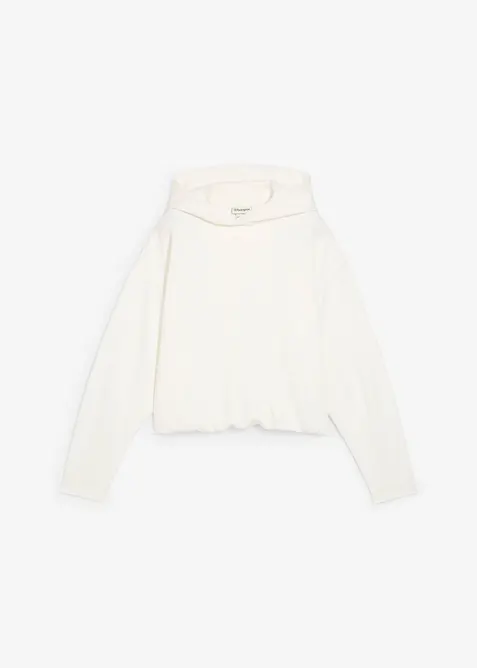 Felpa con cappuccio in misto viscosa leggermente lucido, bonprix