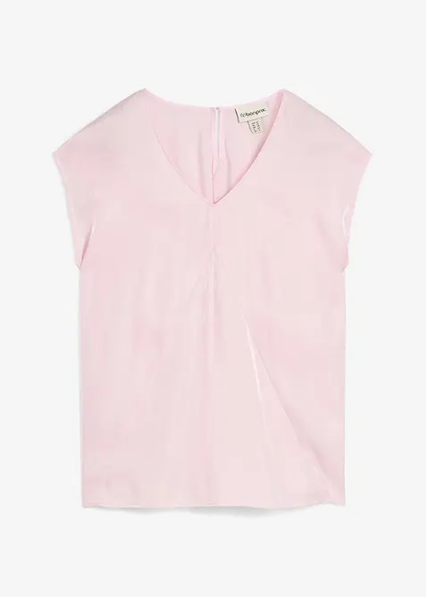 Blusa a maniche corte in satin lucido, bonprix