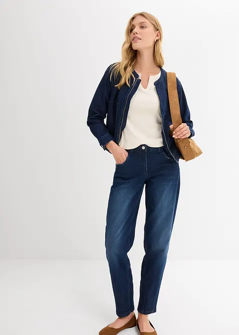 Jeans barrel, vita media, bonprix