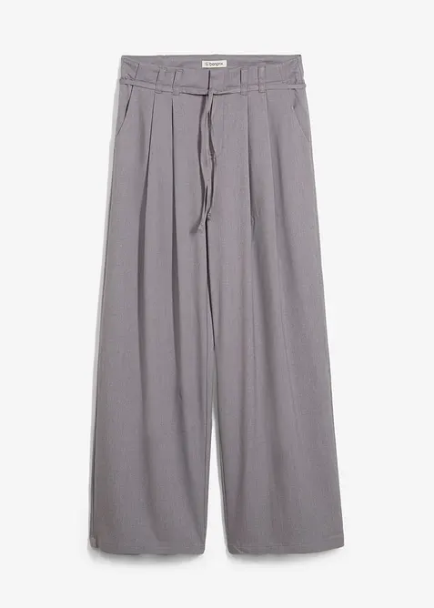 Pantaloni con pinces e cintura da annodare, bonprix