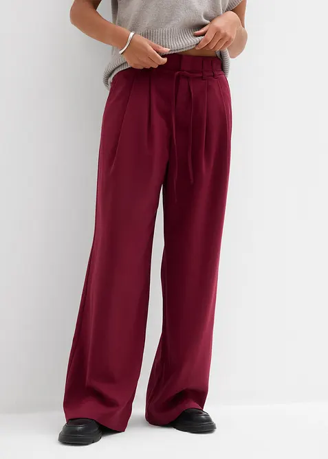 Pantaloni con pinces e cintura da annodare, bonprix