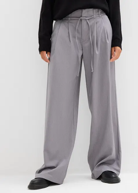 Pantaloni con pinces e cintura da annodare, bonprix