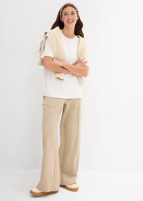 Pantaloni con elastico in vita in puro cotone biologico, bonprix