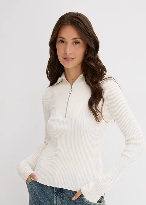 Maglia a costine in soffice misto viscosa, bonprix