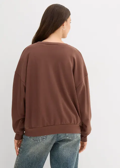 Felpa oversize in misto cotone morbido, bonprix