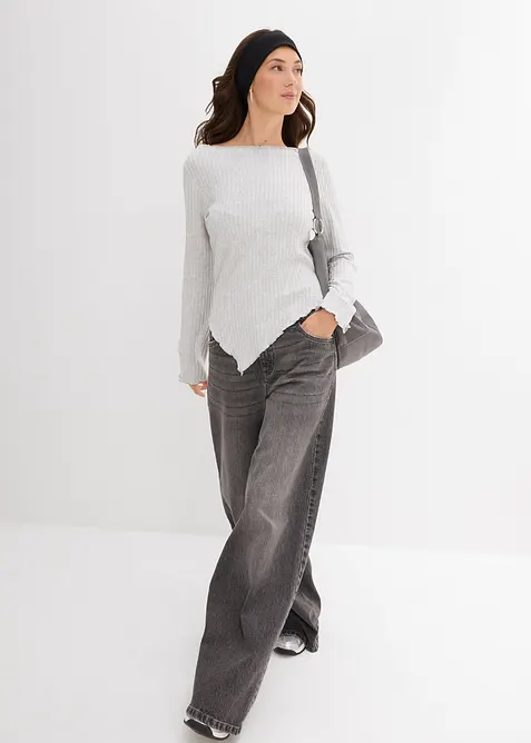 Maglia a costine in soffice misto viscosa, bonprix