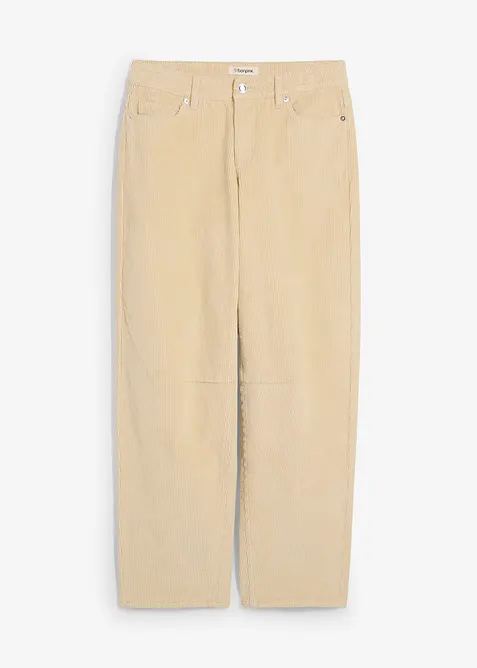 Pantaloni in velluto a coste, vita media, bonprix