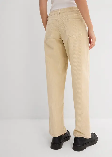 Pantaloni in velluto a coste, vita media, bonprix
