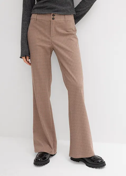 Pantaloni a zampa a vita alta, bonprix