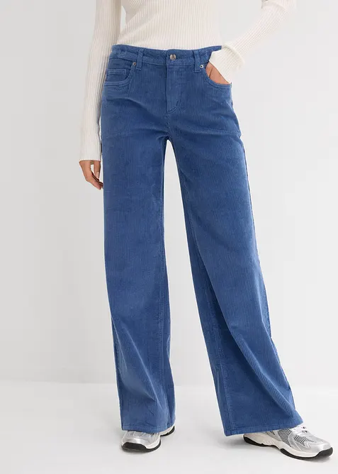 Pantaloni in velluto di misto cotone elasticizzato, bonprix