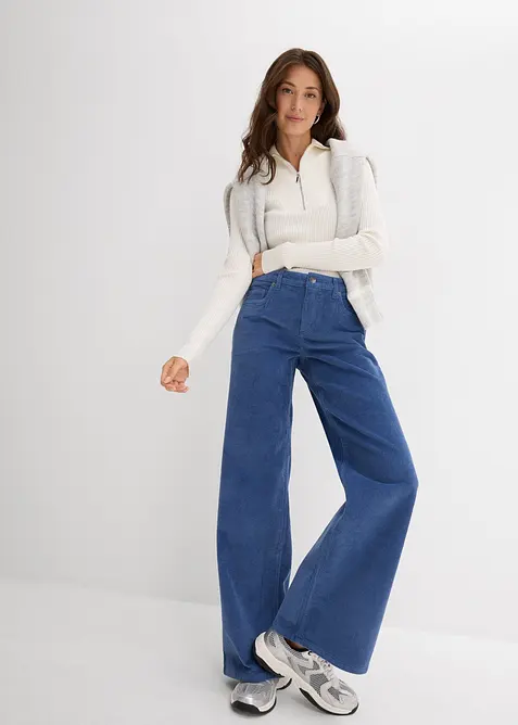 Pantaloni in velluto di misto cotone elasticizzato, bonprix