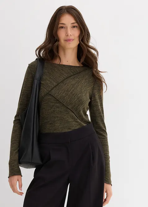 Maglia a maniche lunghe in soffice misto viscosa, bonprix