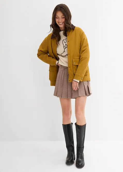 Gonna pantalone corta con pieghe baciate, bonprix