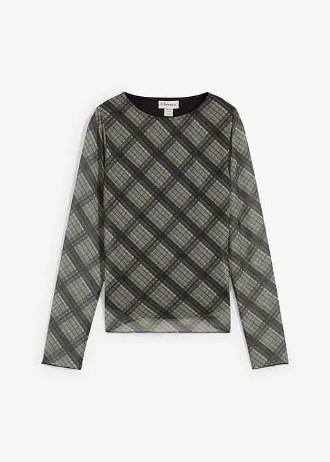 Maglia a maniche lunghe in mesh fine, bonprix