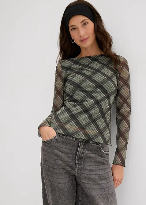 Maglia a maniche lunghe in mesh fine, bonprix