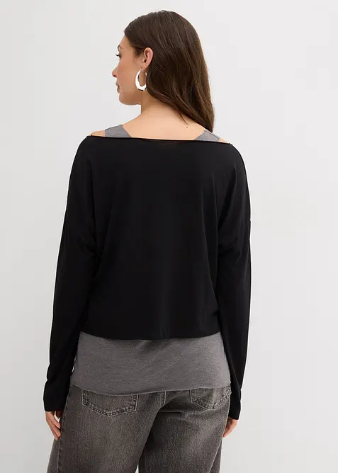 Top e maglia a maniche lunghe in jersey (set 2 pezzi), bonprix
