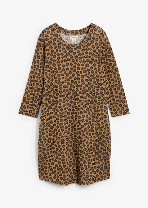 Abito corto in maglina effetto maglia, bonprix