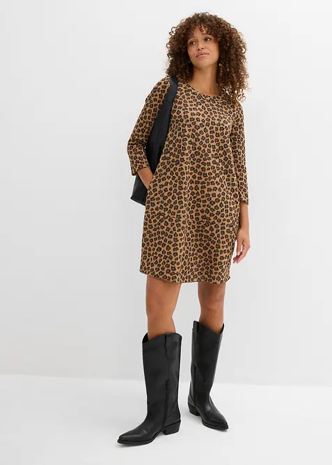 Abito corto in maglina effetto maglia, bonprix