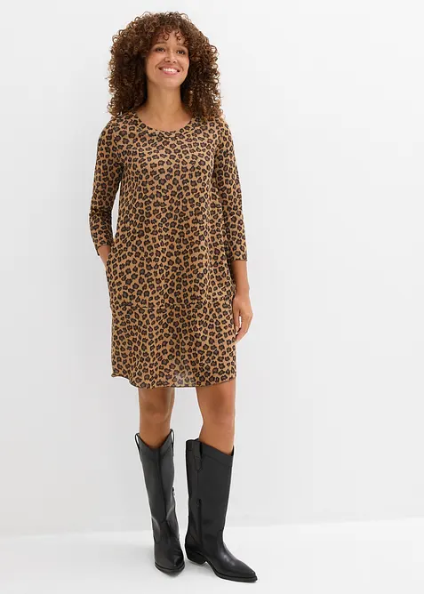 Abito corto in maglina effetto maglia, bonprix