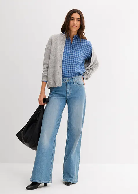 Camicia a quadri in puro cotone, bonprix