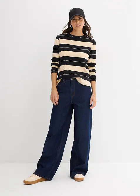 Maglia a maniche lunghe in cotone pesante, bonprix